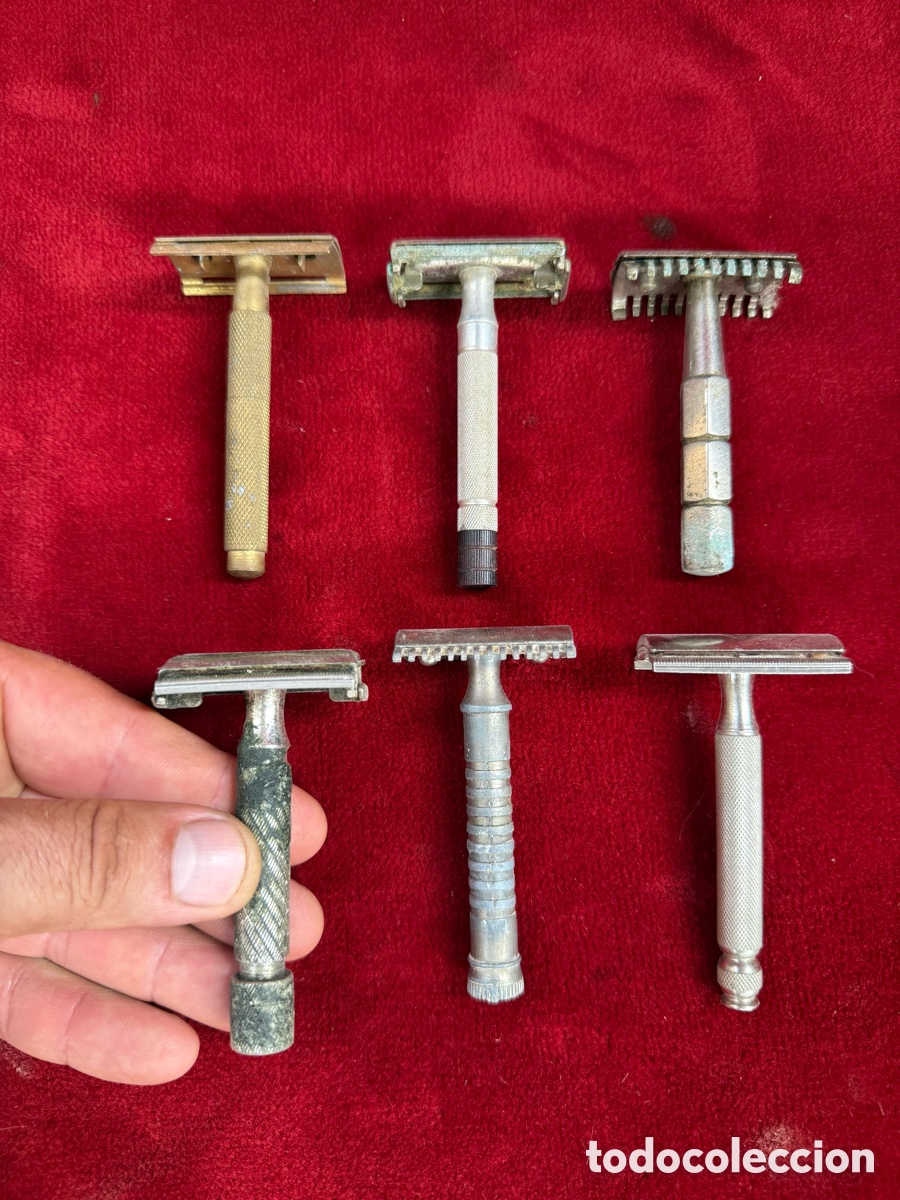 Antig&uuml;edades: Lote de 6 maquinillas antiguas para afeitar!Barberia