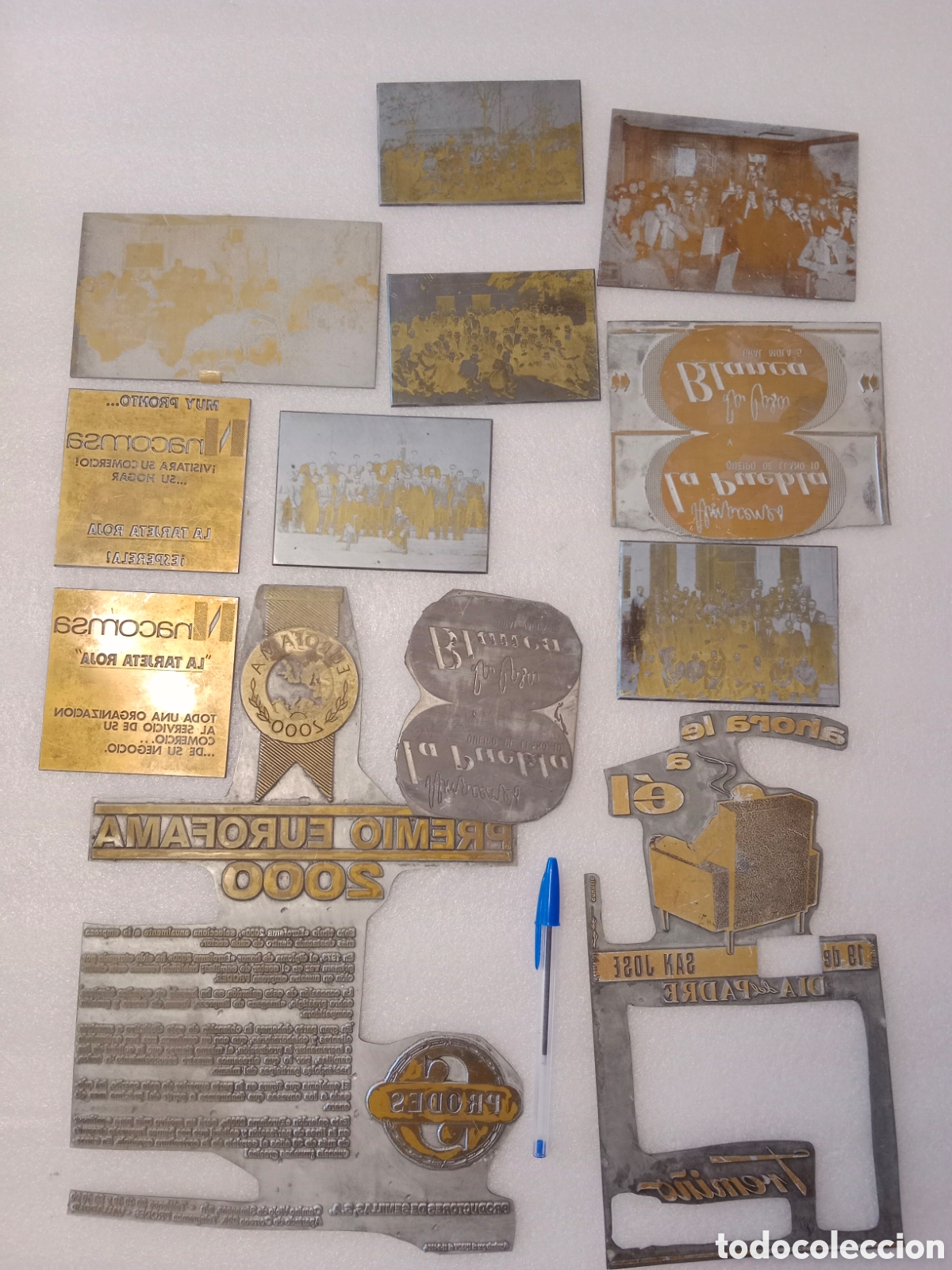 Antig&uuml;edades: 12 antiguos clich&eacute;s placas imprente