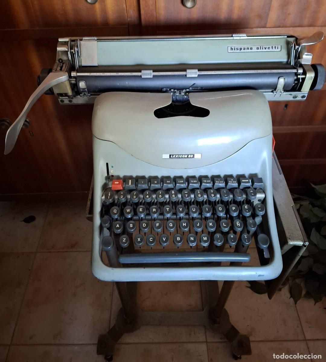 Antig&uuml;edades: Hispano Olivetti Lexikon 80 con pedestal Invicta original - Foto 1