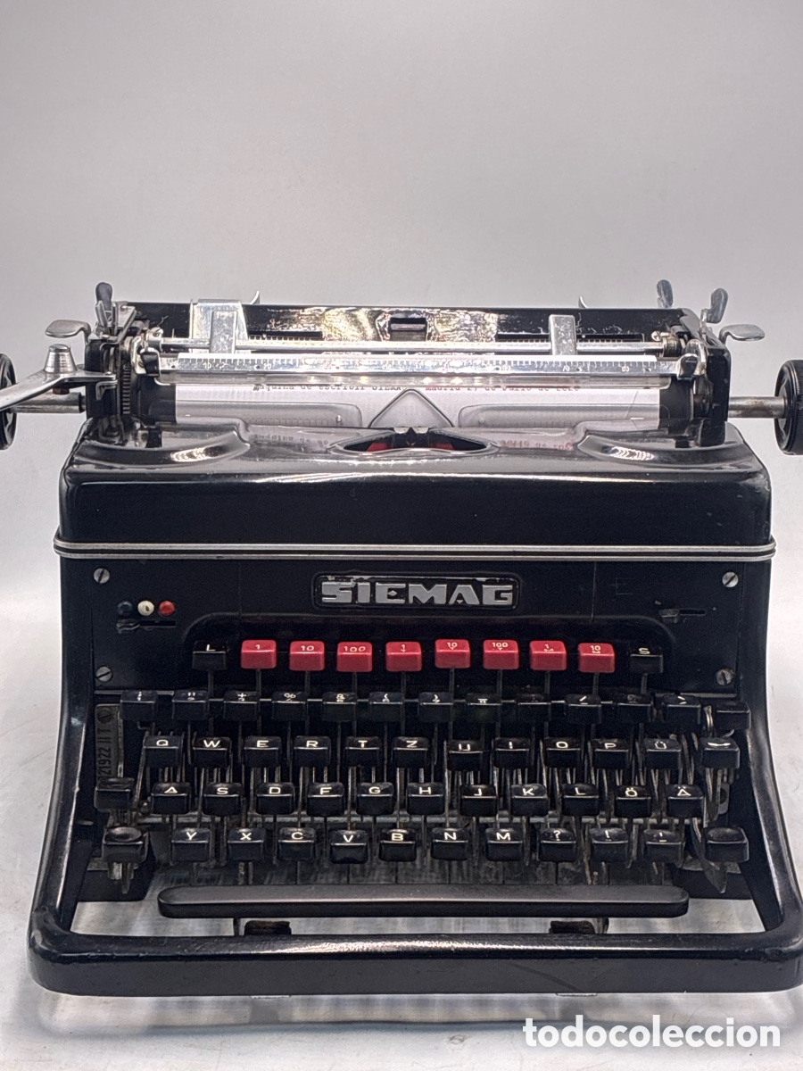 Antig&uuml;edades: M&aacute;quina de Escribir SIEMAG. - Foto 2