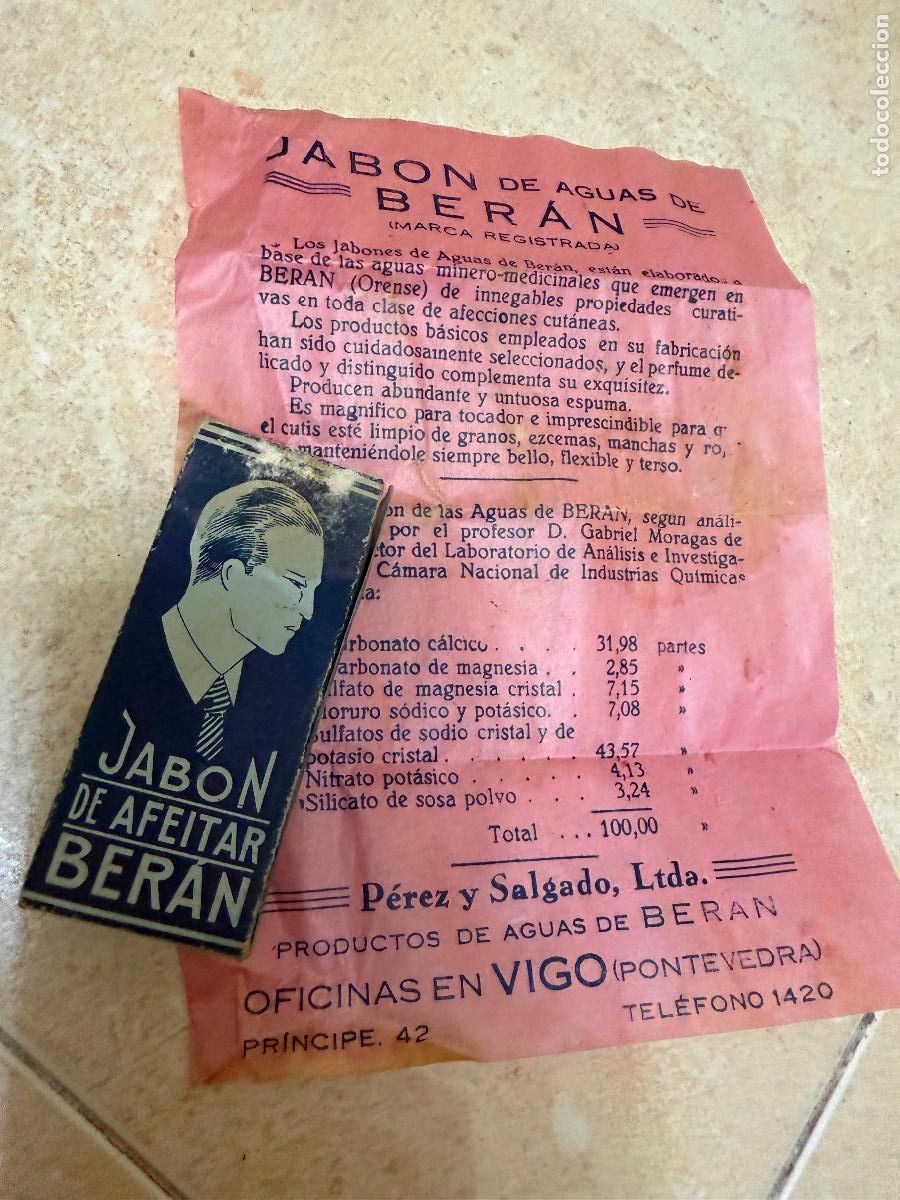 Antig&uuml;edades: Jab&oacute;n de afeitar beran Vigo Pontevedra