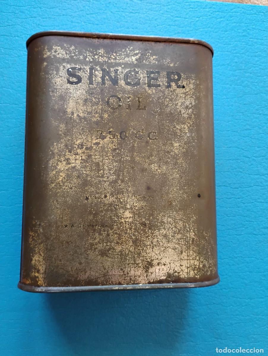 Antig&uuml;edades: ANTIGUA LATA DE ACEITE SINGER - OIL 750 CC - MAQUINAS DE COSER - VACIA