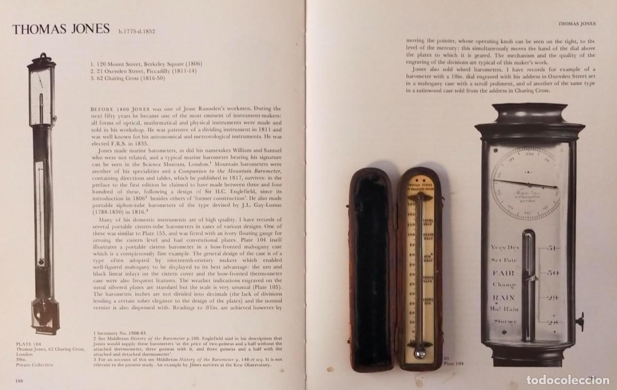 Antig&uuml;edades: Term&oacute;metro de viaje mercurio ingl&eacute;s de Thomas Jones anterior a 1850.