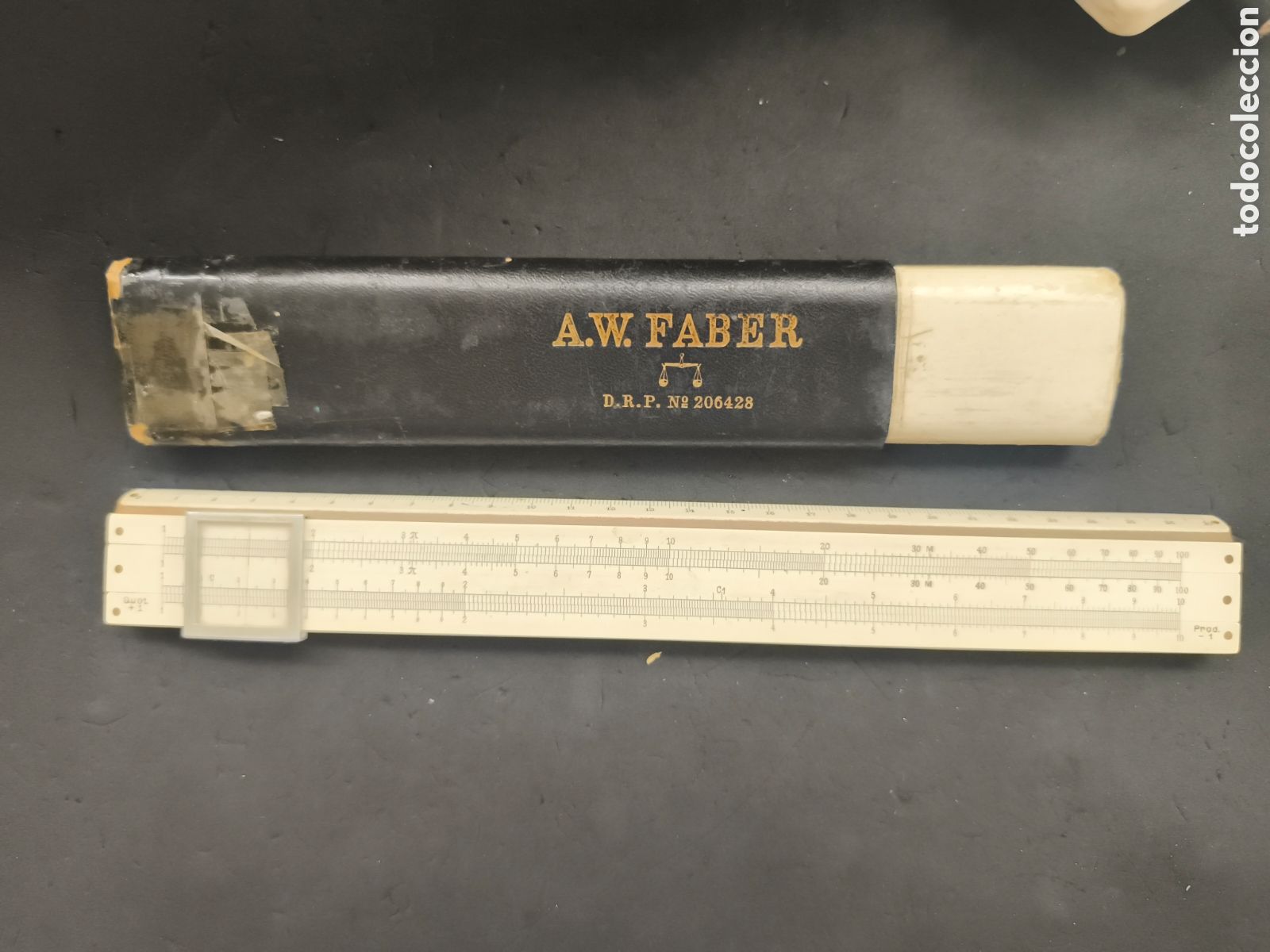 Antig&uuml;edades: Antigua regla de calculo de madera, A.W.Faber
