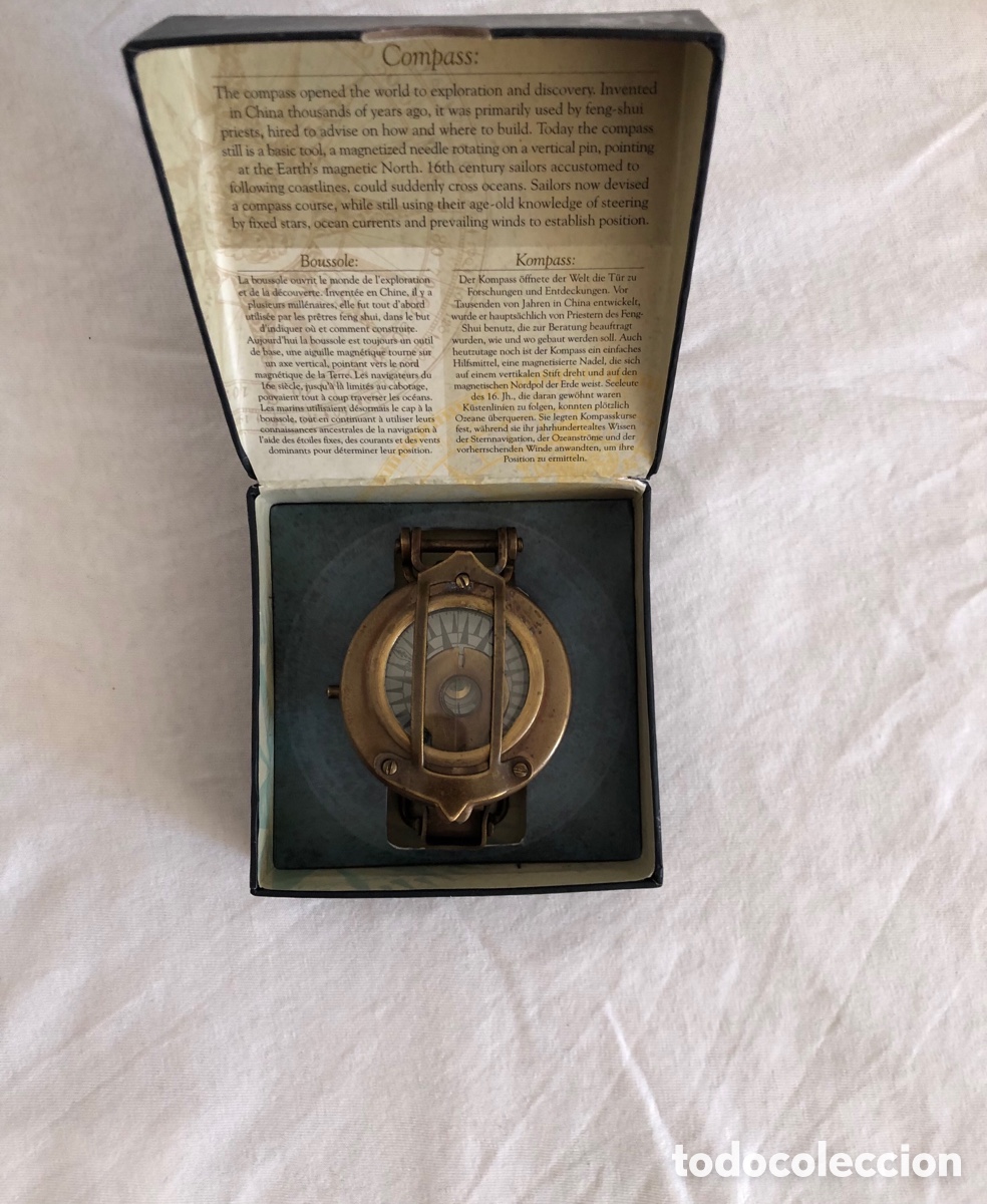 Antig&uuml;edades: Br&uacute;jula R&eacute;plica Militar WWII - Authentic Models (Mod. CO014) - Con Estuche - Foto 4