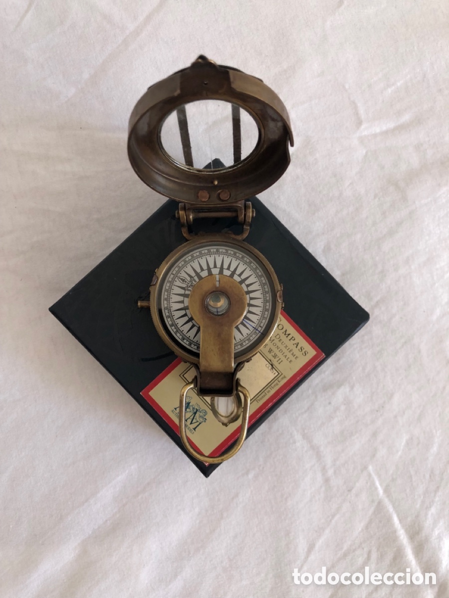 Antig&uuml;edades: Br&uacute;jula R&eacute;plica Militar WWII - Authentic Models (Mod. CO014) - Con Estuche - Foto 5