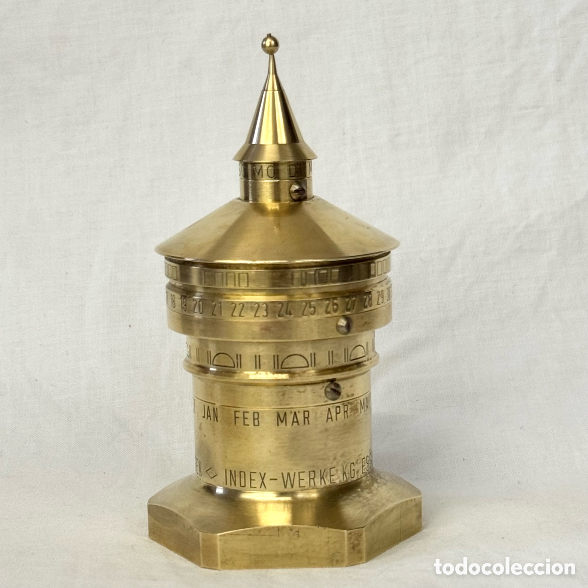Antiques: ANTIGUO RARO CALENDARIO SOBREMESA PERPETUO BRONCE INDEX WERKE KG ESSLINGEN ALEMANIA GERMANY XIX