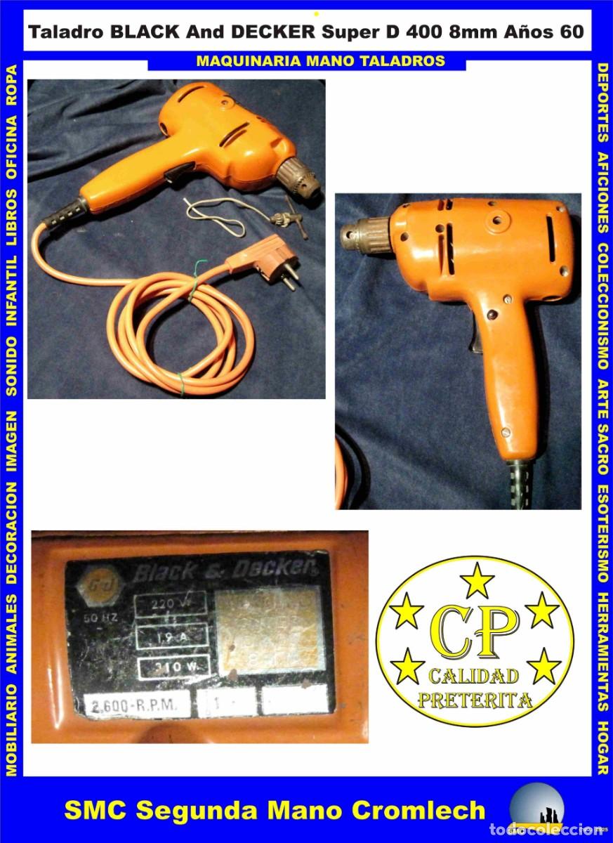 Antig&uuml;edades: Taladro BLACK and DECKER S&uacute;per D400 Naranja A&ntilde;os 60 de CROMLECH DESIGNS, Calidad Pret&eacute;rita.