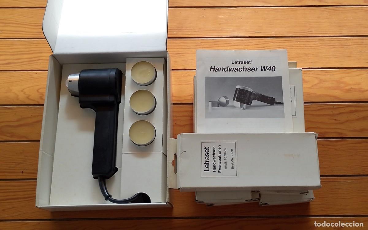 Antig&uuml;edades: Lote Letraset Handwachser W40 + 5 Cajas Recambios Cera Z591