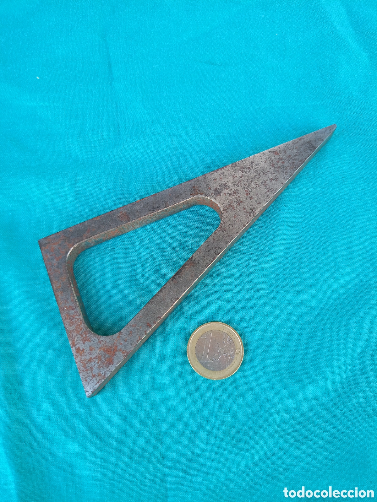 Antig&uuml;edades: ESCUADRA DE HIERRO MEC&Aacute;NICO TORNERO - Foto 2