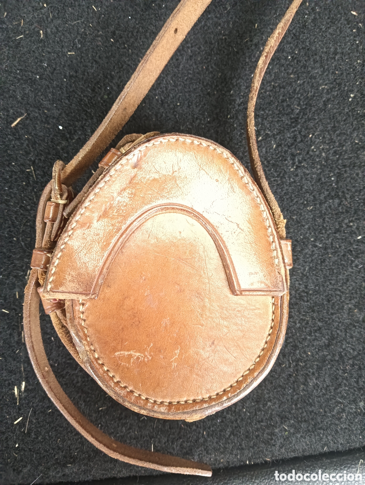 Antig&uuml;edades: Funda de cuero antiguo para instrumentos cient&iacute;ficos br&uacute;jula bar&oacute;metro