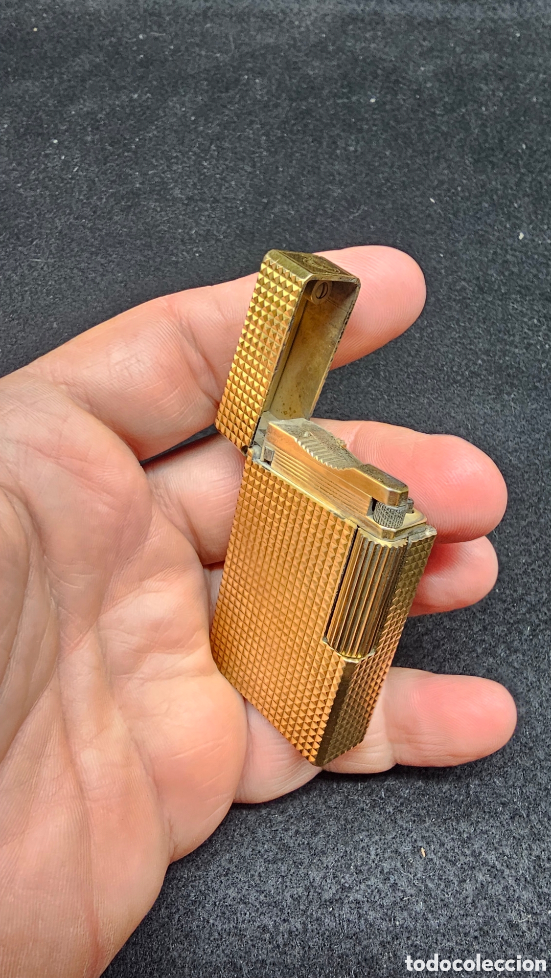 Antiquit&eacute;s: Antiguo encendedor / mechero Dupont chapado 20 micras de oro