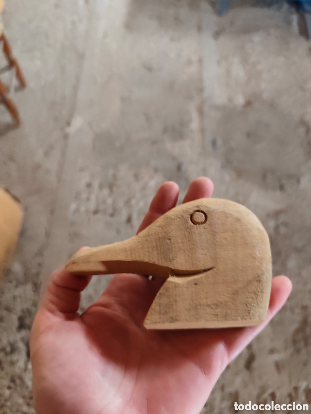 Antig&uuml;edades: Cabeza de madera gato pato - Foto 3