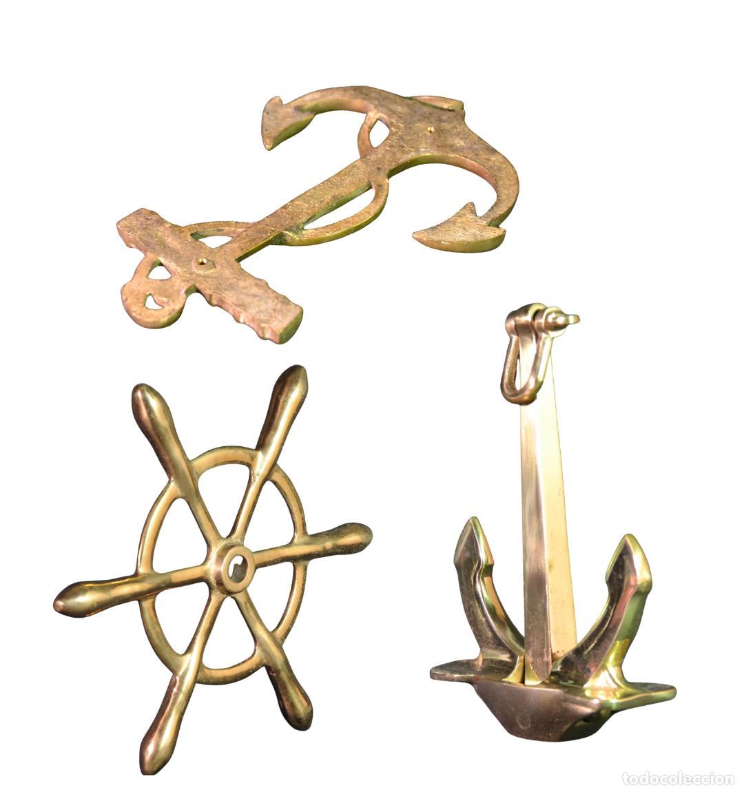 Antiguidades: Set de Ornamentos Navales de Lat&oacute;n
