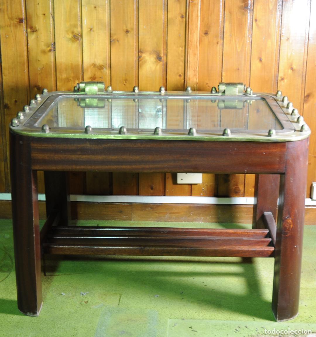 Antiquit&eacute;s: Mesa de Centro N&aacute;utica de Claraboya de Barco