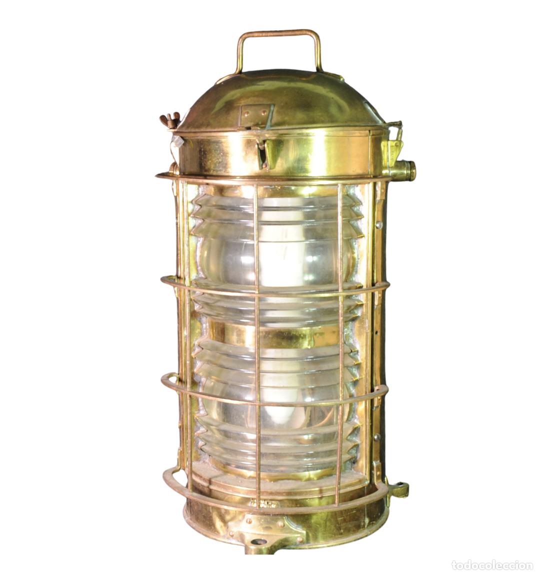 Antiquit&eacute;s: Farol de Ancla de Lat&oacute;n con Asa