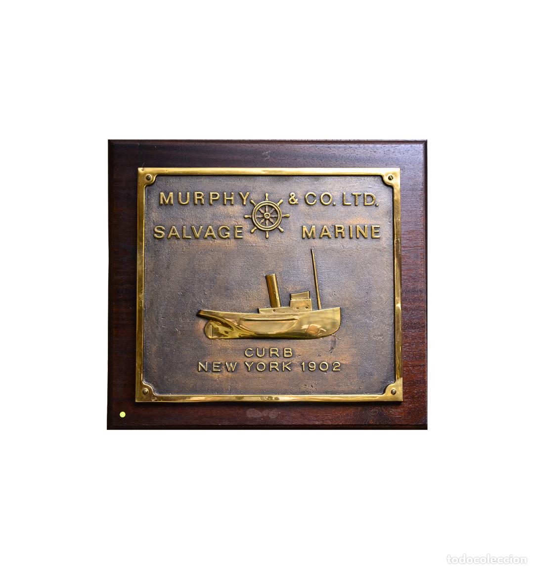 Antig&uuml;edades: Placa naviera Murphy & Co. &laquo;Curb&raquo;, NY 1902