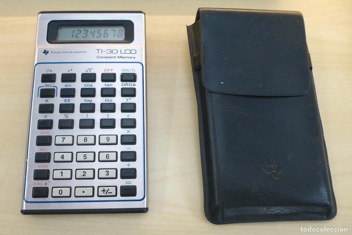 Antig&uuml;edades: Calculadora vintage Texas Instruments TI-30 LCD + funda