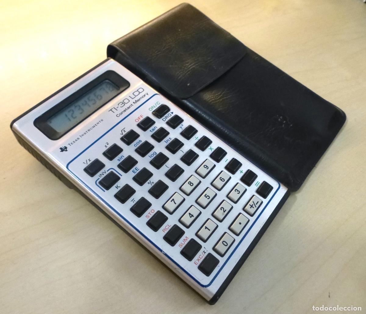 Antig&uuml;edades: Calculadora vintage Texas Instruments TI-30 LCD + funda - Foto 3