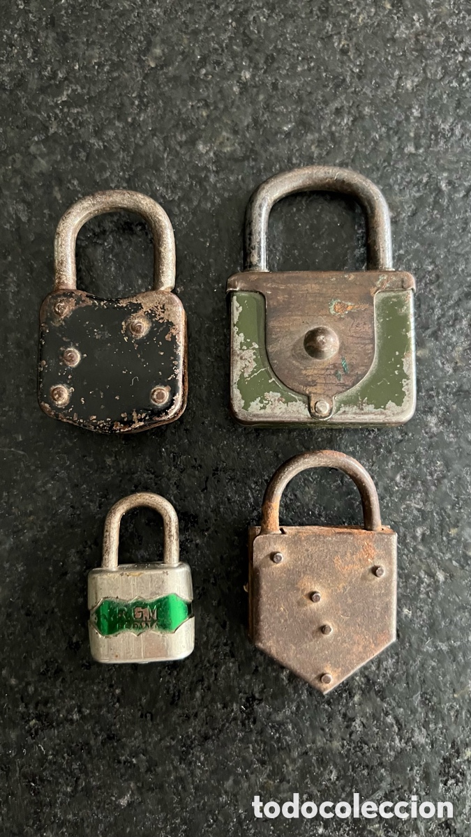 Antig&uuml;edades: LOTE DE 4 CANDADOS ANTIGUOS - Foto 2