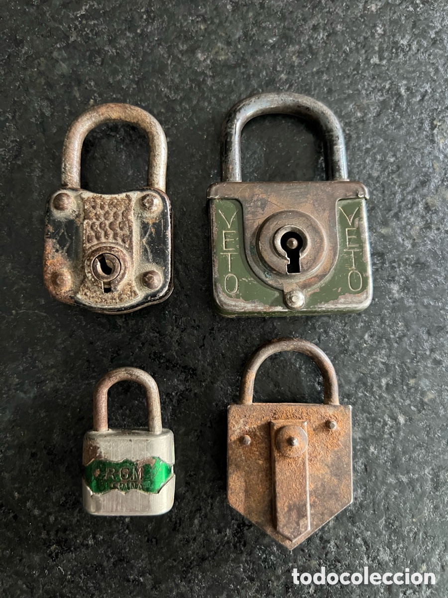 Antig&uuml;edades: LOTE DE 4 CANDADOS ANTIGUOS - Foto 12