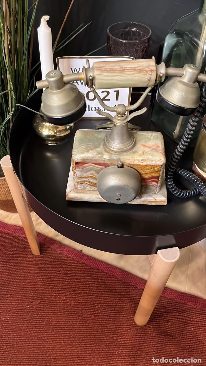 Tel&eacute;fonos: Antiguo tel&eacute;fono con base m&aacute;rmol - Foto 3