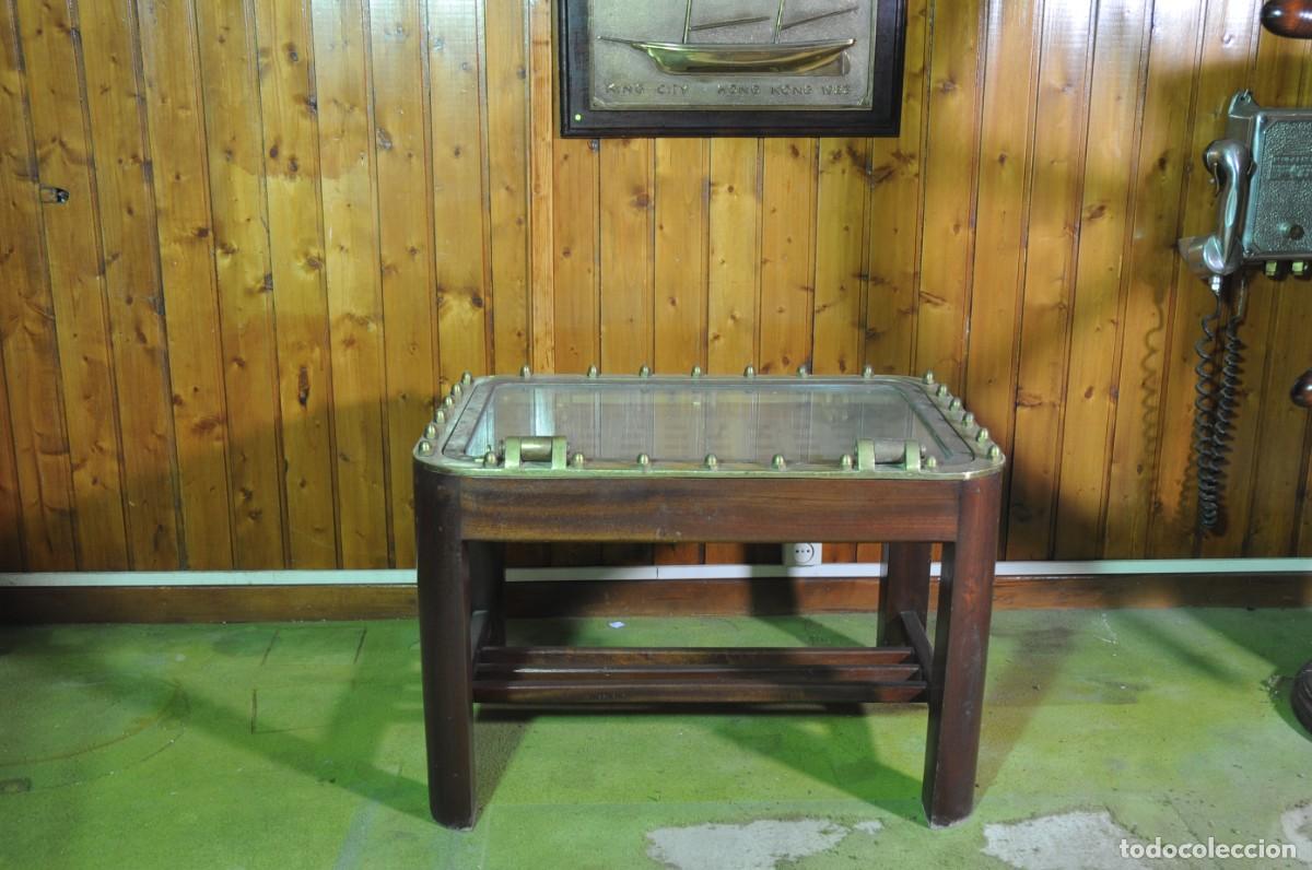Antiquit&eacute;s: Mesa de Centro N&aacute;utica de Claraboya de Barco