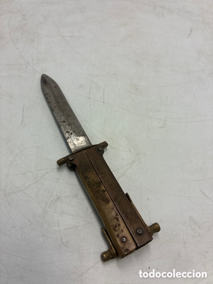 Antig&uuml;edades: Cuchillo navaja pantogr&aacute;fico plegable.