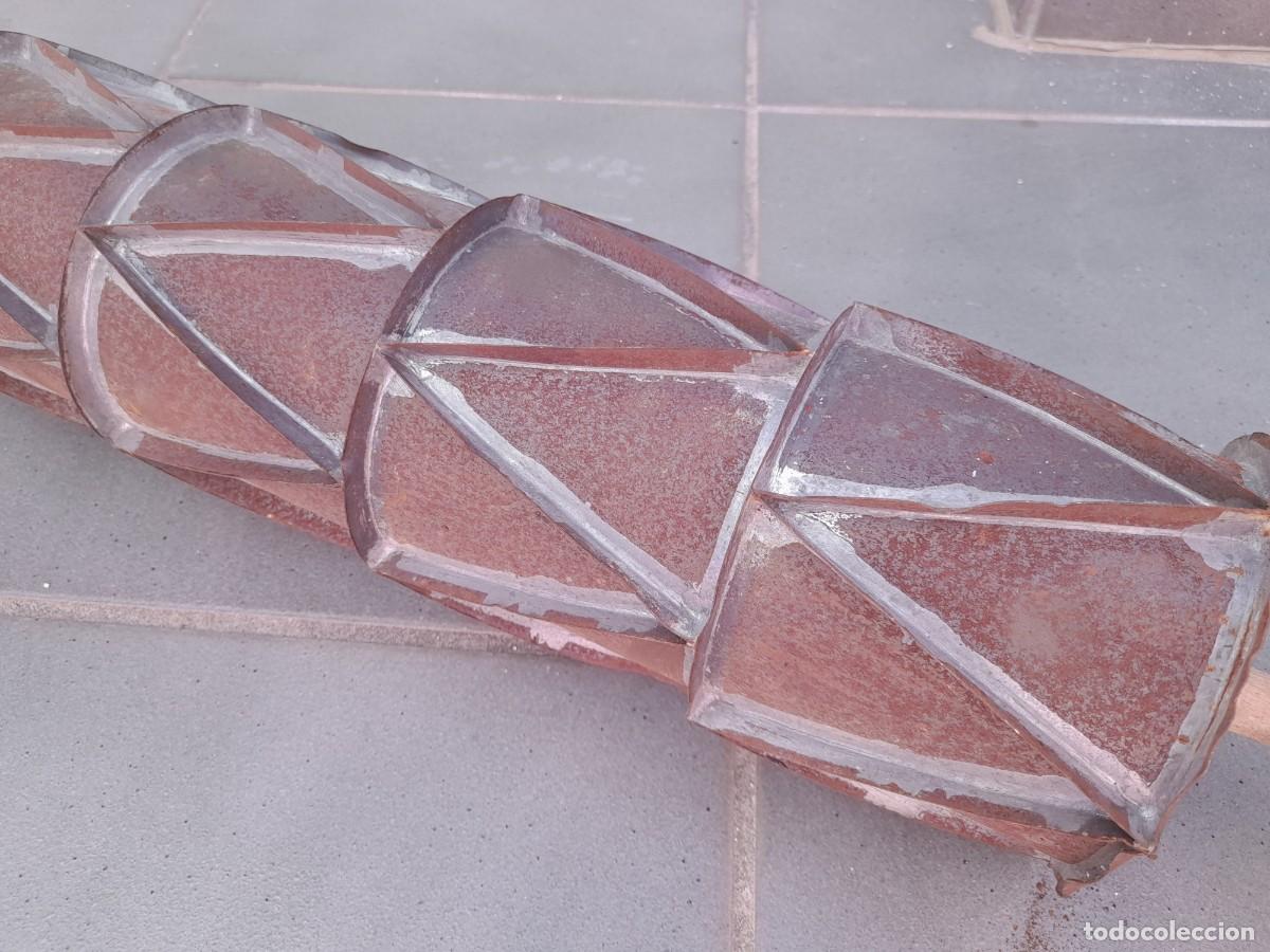 Antig&uuml;edades: pasteleria: interesante rodillo de chapa para cortar la masa en forma de cruasan /croissant 80cm apr