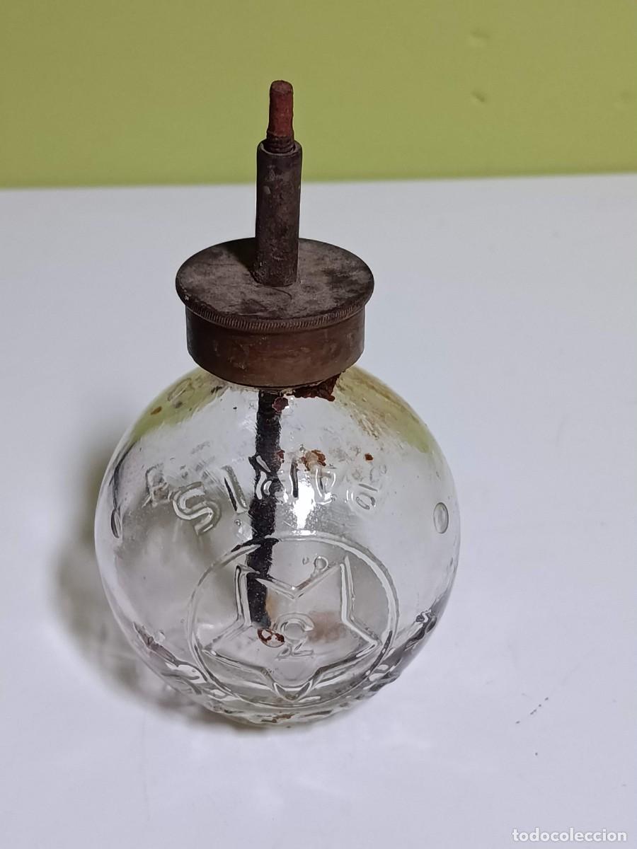 Antig&uuml;edades: Antiguo engrasador cristal Par&iacute;s Michaux