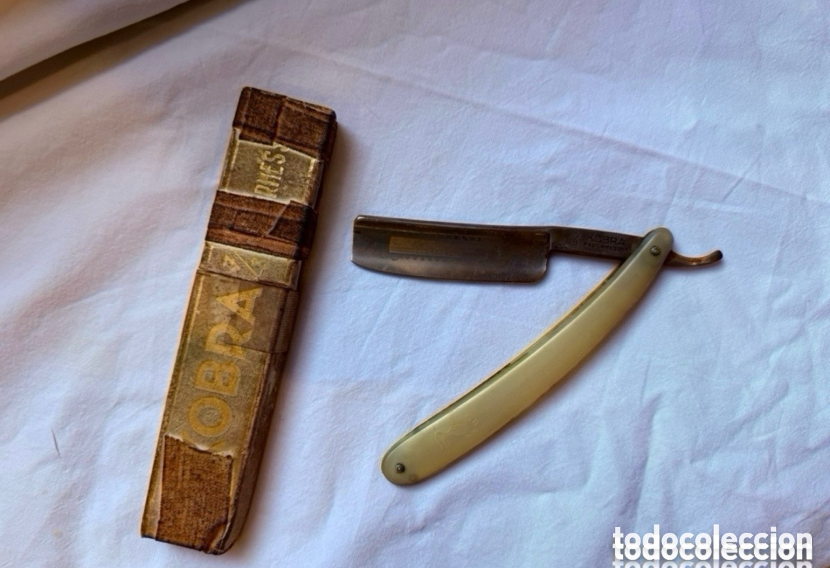 Antig&uuml;edades: Navaja afeitar KOBRA 718 Rasiermesser antigua con caja original