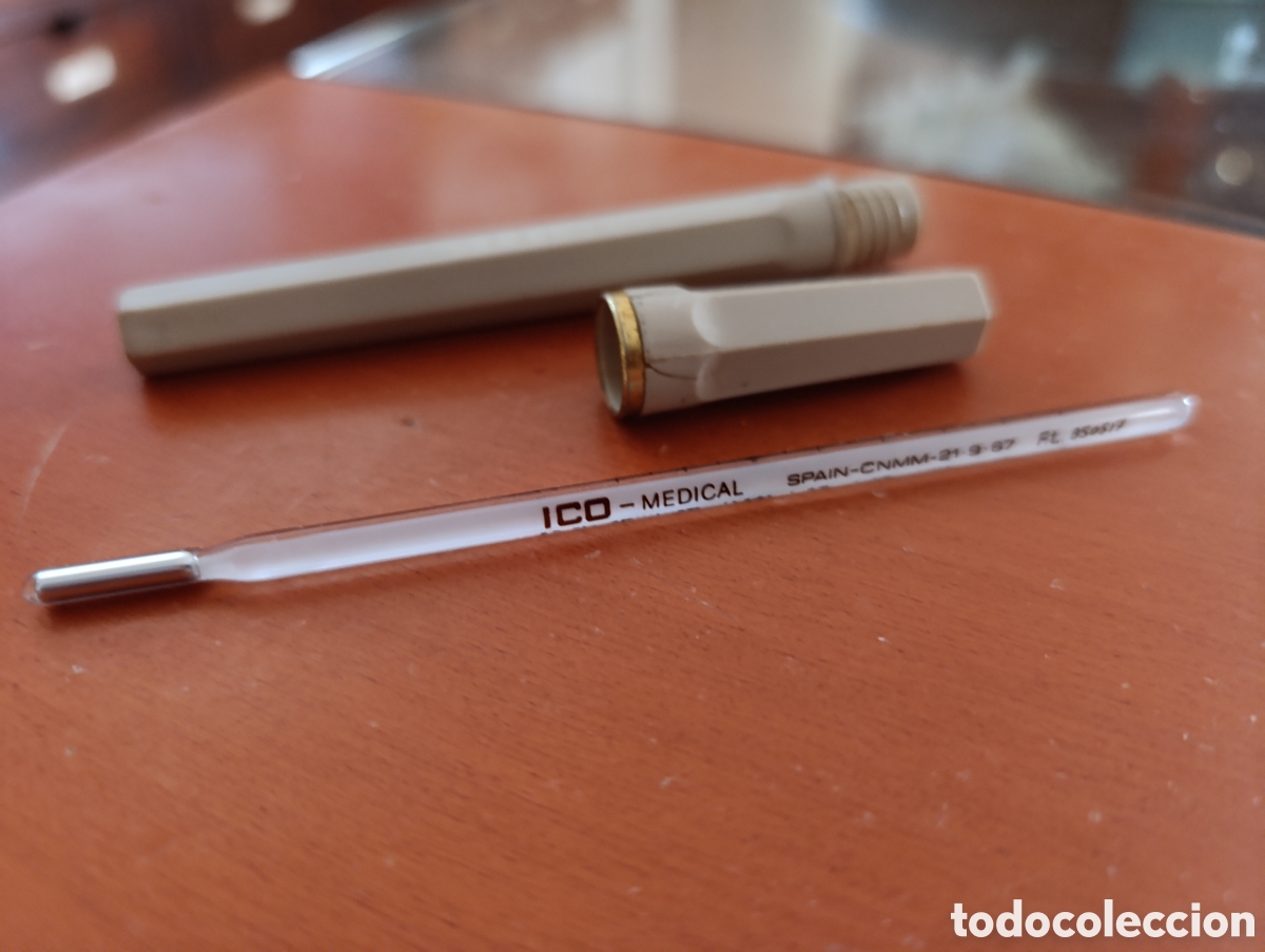 Antig&uuml;edades: Term&oacute;metro Cl&iacute;nico de Vidrio Vintage ICO - Con Estuche Original