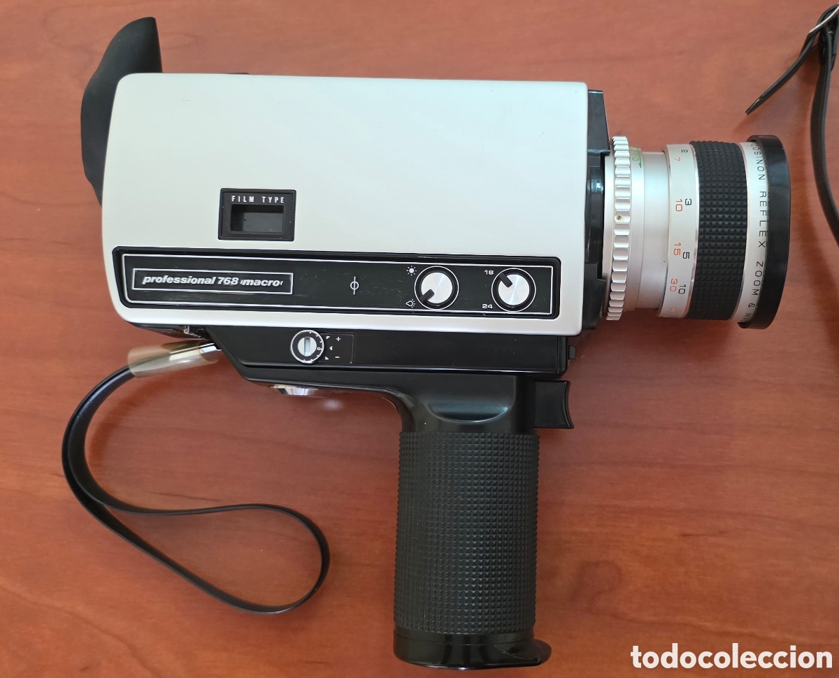 Antig&uuml;edades: C&aacute;mara de cine Super 8 Professional 768 Macro &ndash; Zoom Cosina Reflex &ndash; Vintage a&ntilde;os 70 con funda