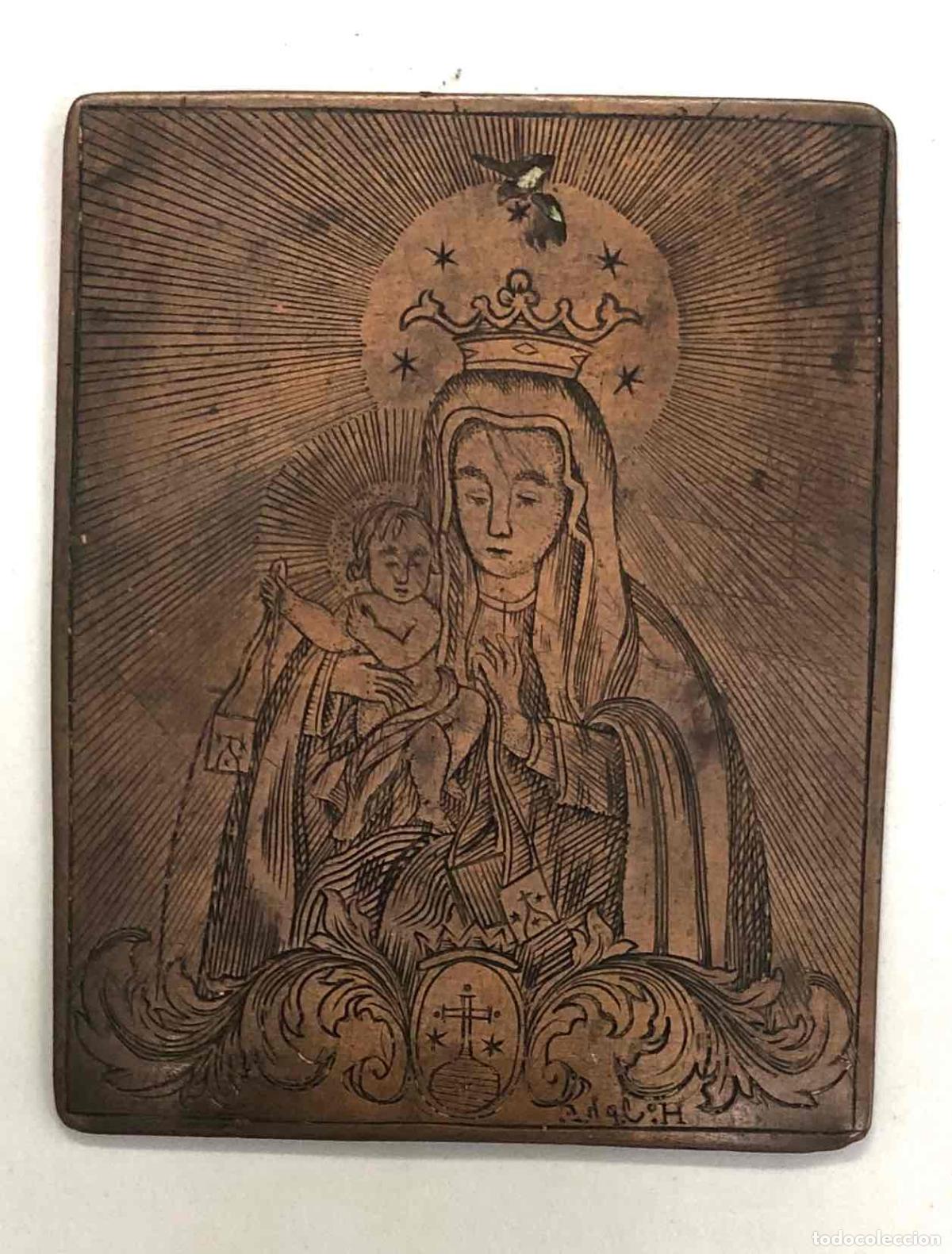 Antig&uuml;edades: PLANCHA DE COBRE PARA REALIZACION DE GRABADO RELIGIOSO. SIGLO XVIII