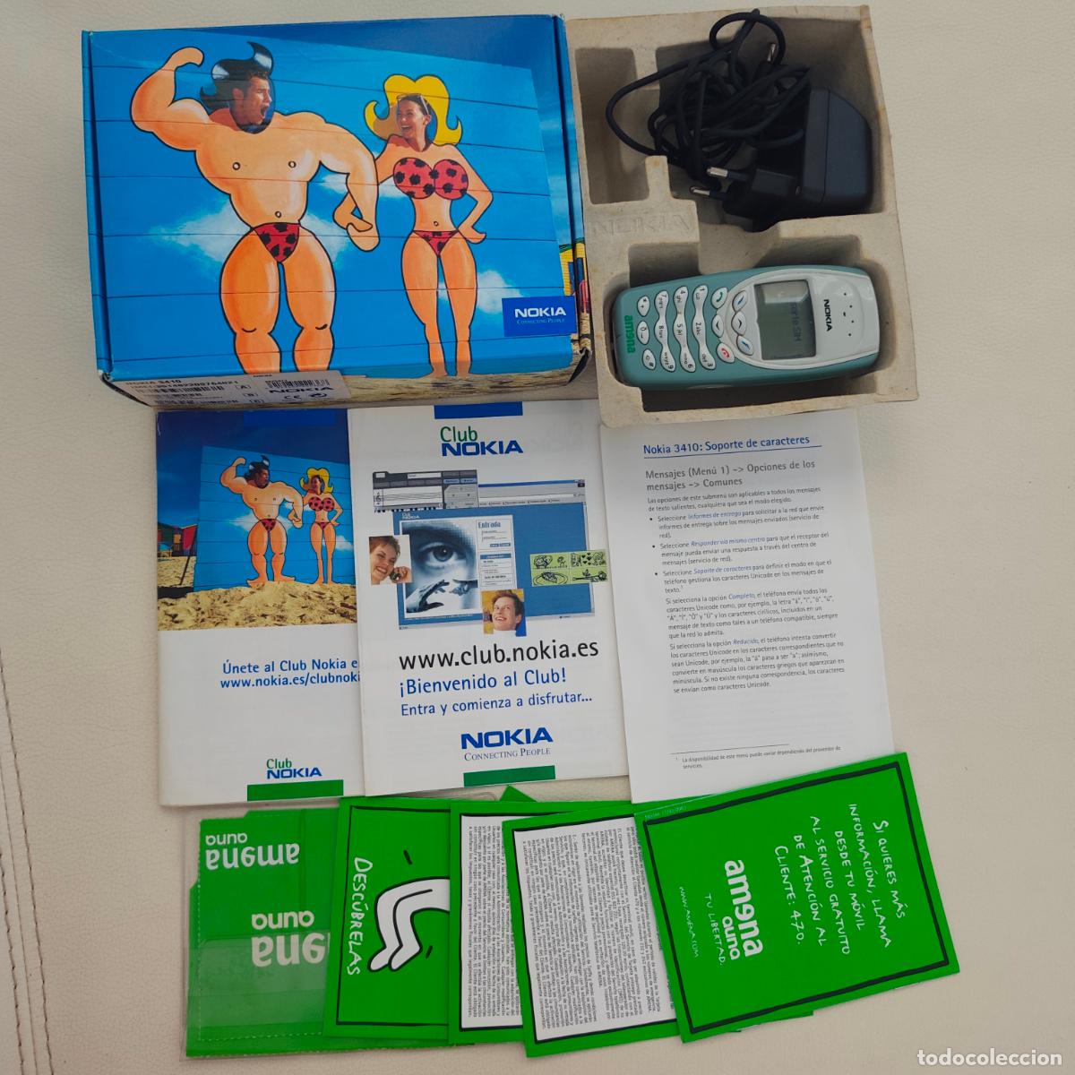 Tel&eacute;fonos: Tel&eacute;fono Nokia 3410 con caja cargador manuales etc