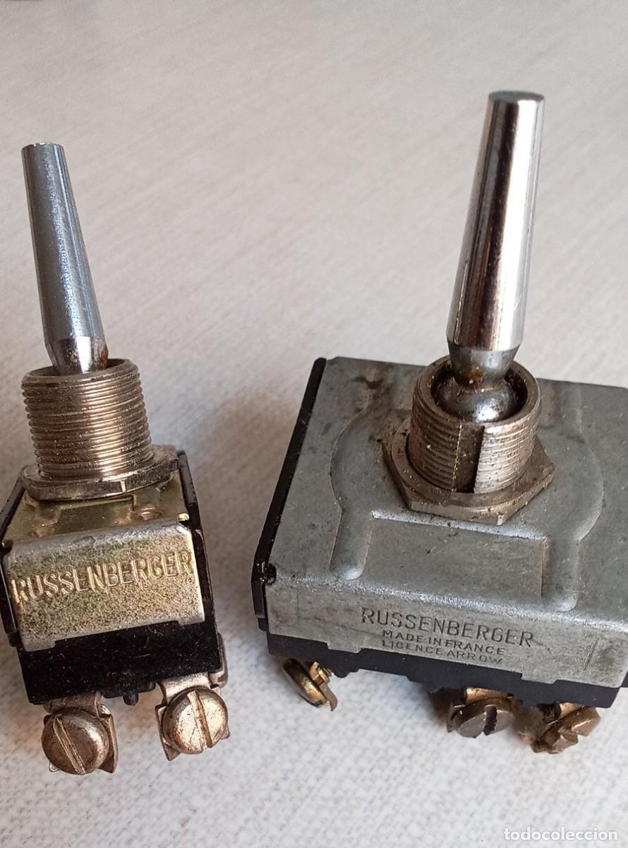 Antig&uuml;edades: Lote 2 interruptores de palanca antiguos Russenberger Made in France 10A 250V