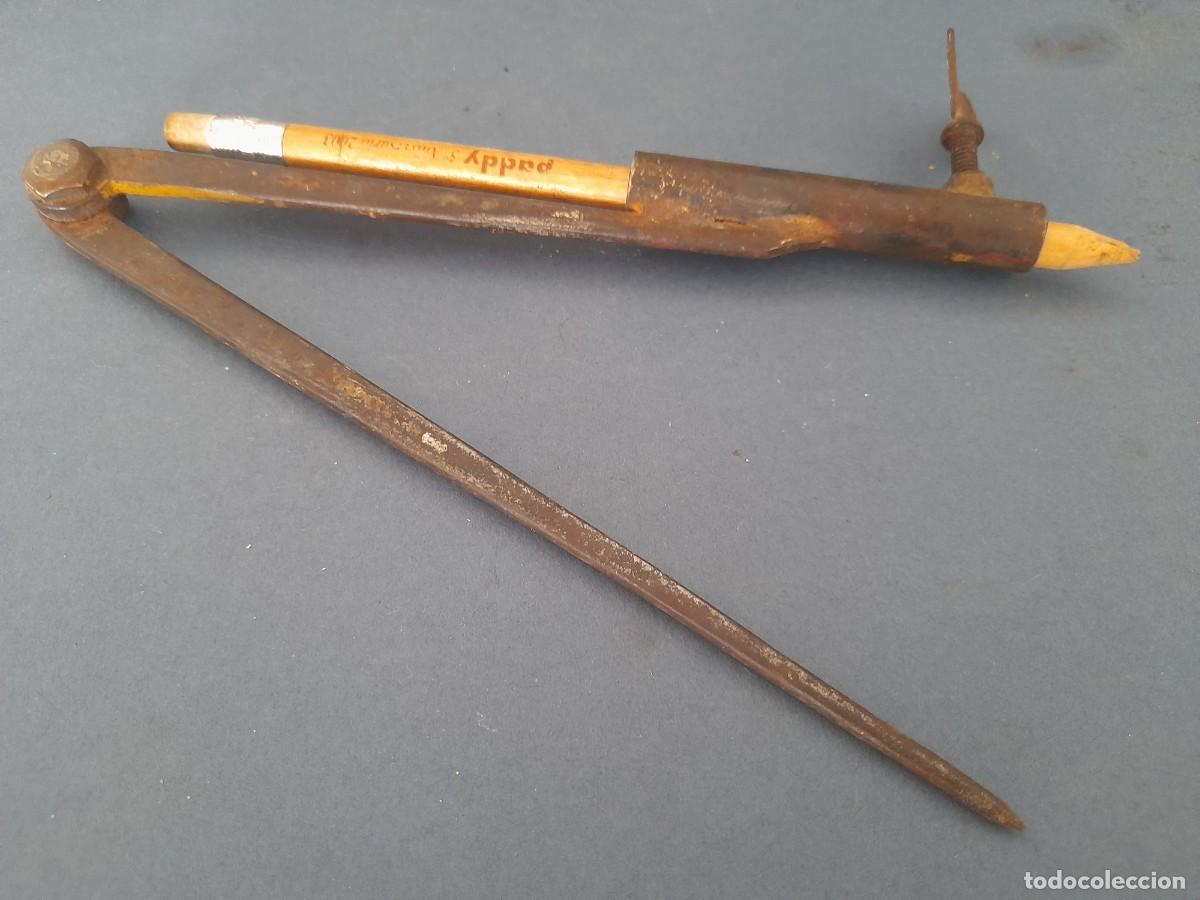 Antig&uuml;edades: compas de hierro, para usar con lapiz, 19,7cm aprox - Foto 4