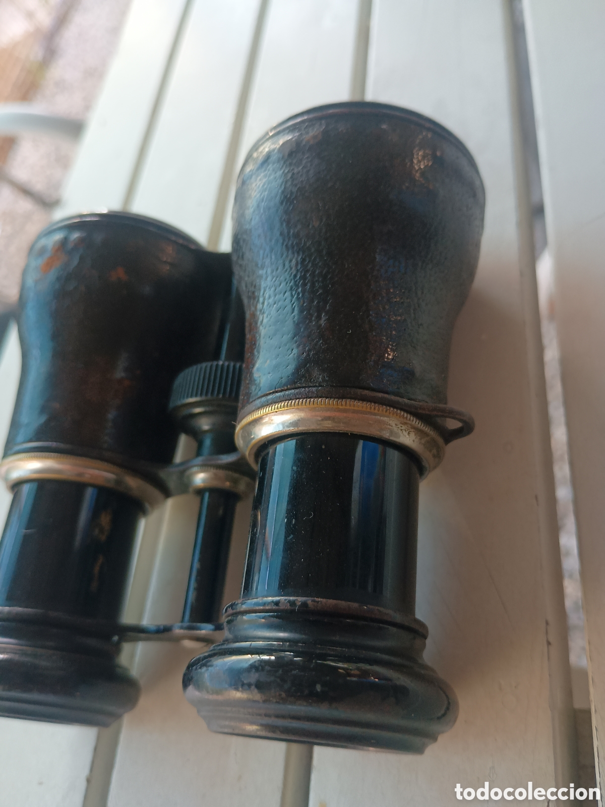 Antig&uuml;edades: Binoculares metal antiguo - Foto 5