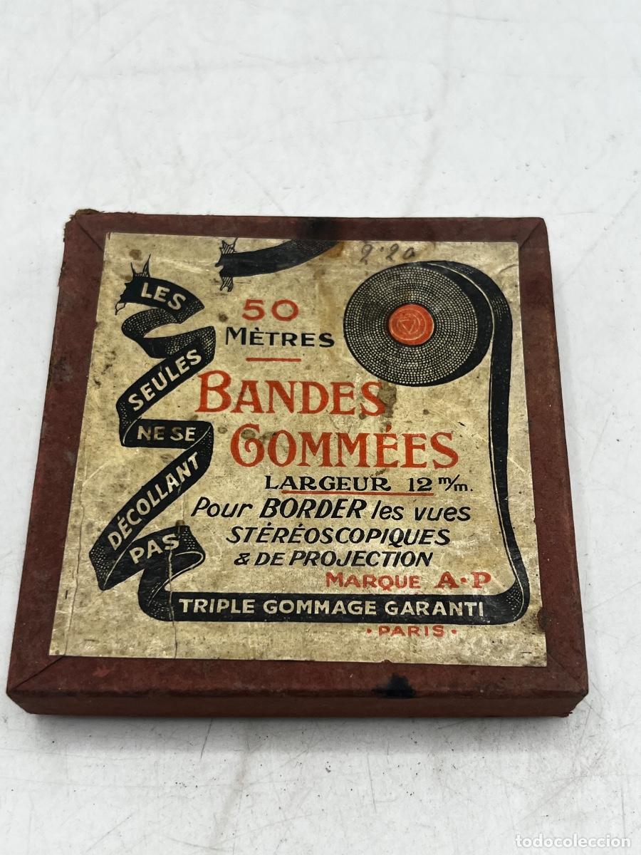 Antig&uuml;edades: CAJA ANTIGUA DE CINTAS ENGOMADAS. A.P. PARIS.