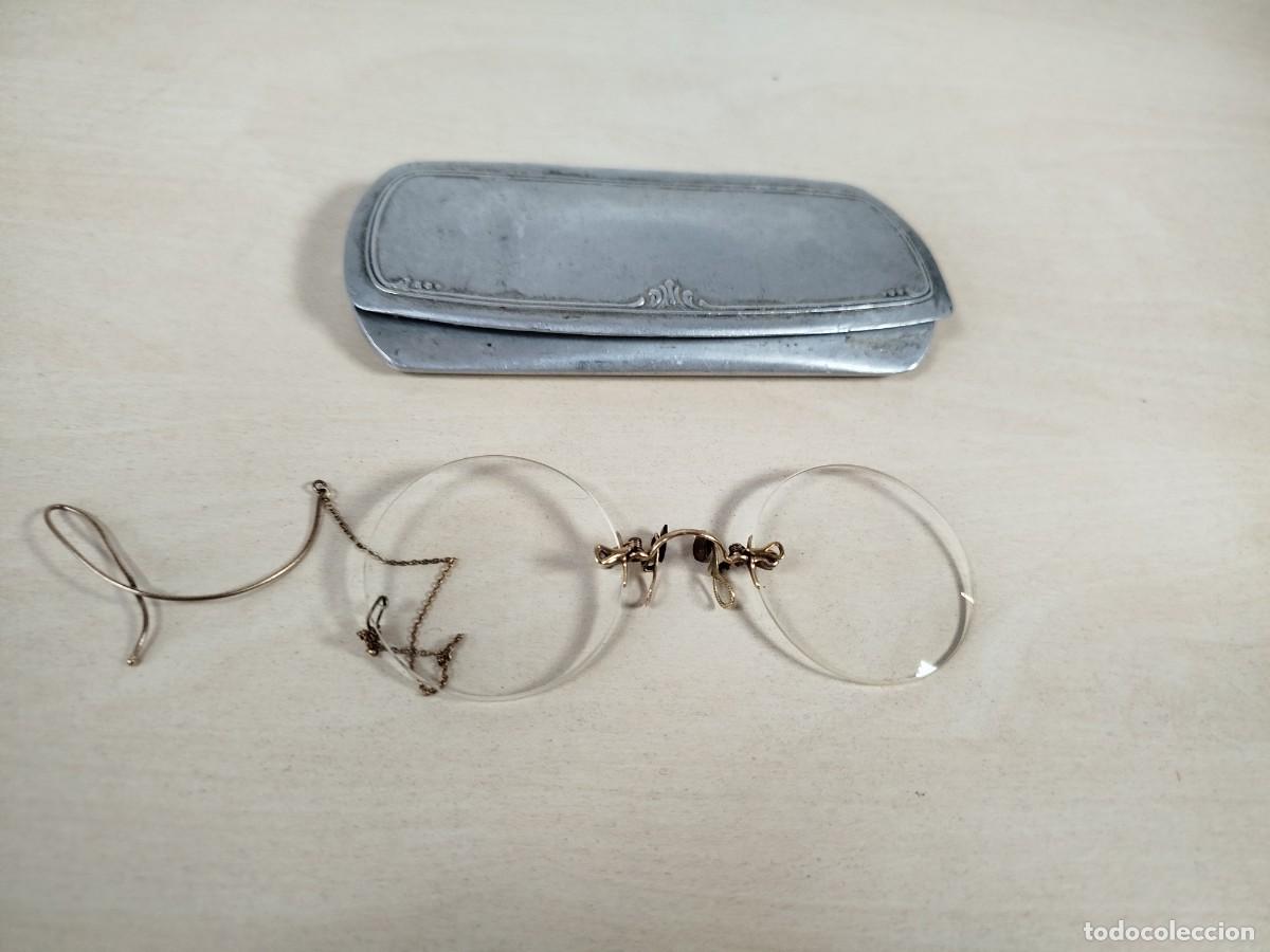 Antig&uuml;edades: Anteojos cristal en su caja - Foto 2