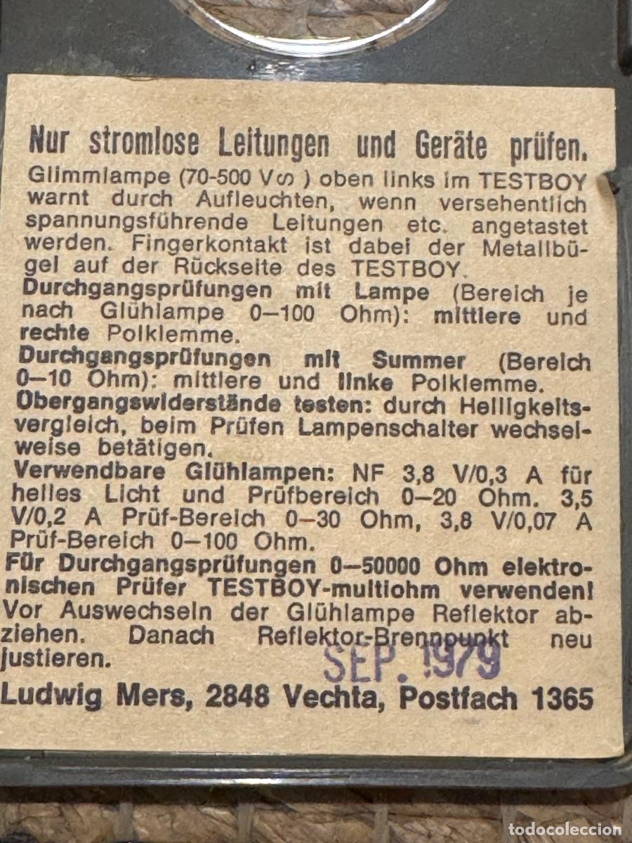 Antig&uuml;edades: COMPROBADOR DE CONTINUIDAD TESTBOY 1 - A&Ntilde;O 1979 - Foto 3