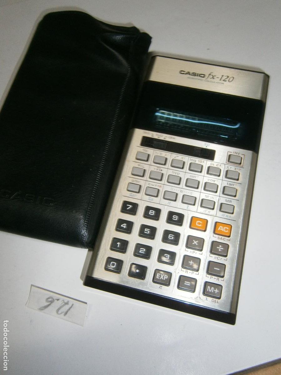 Antig&uuml;edades: CALCULADORA CIENTIFICA VINTAGE CASIO FX-120 CON FUNDA