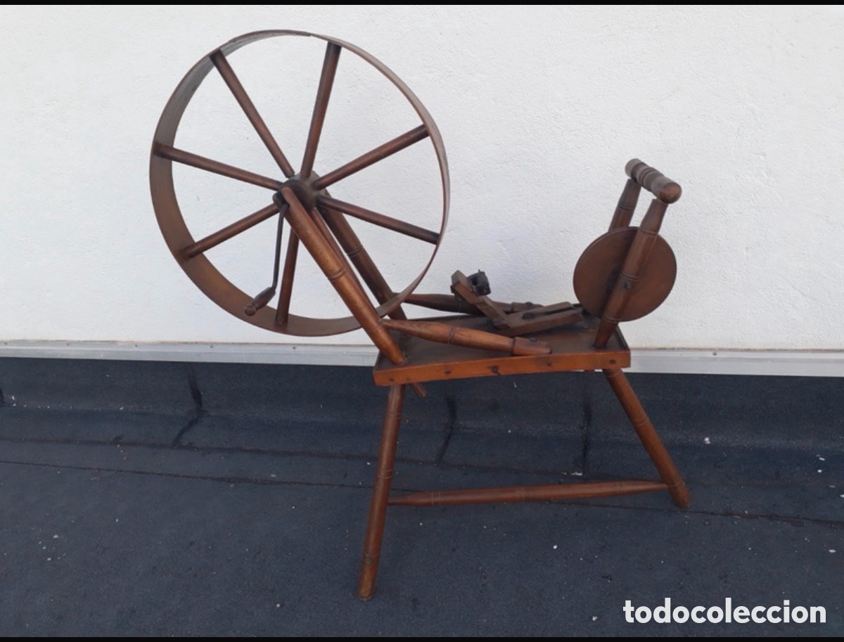 Antig&uuml;edades: Antigua rueca de madera S.XIX - Foto 2