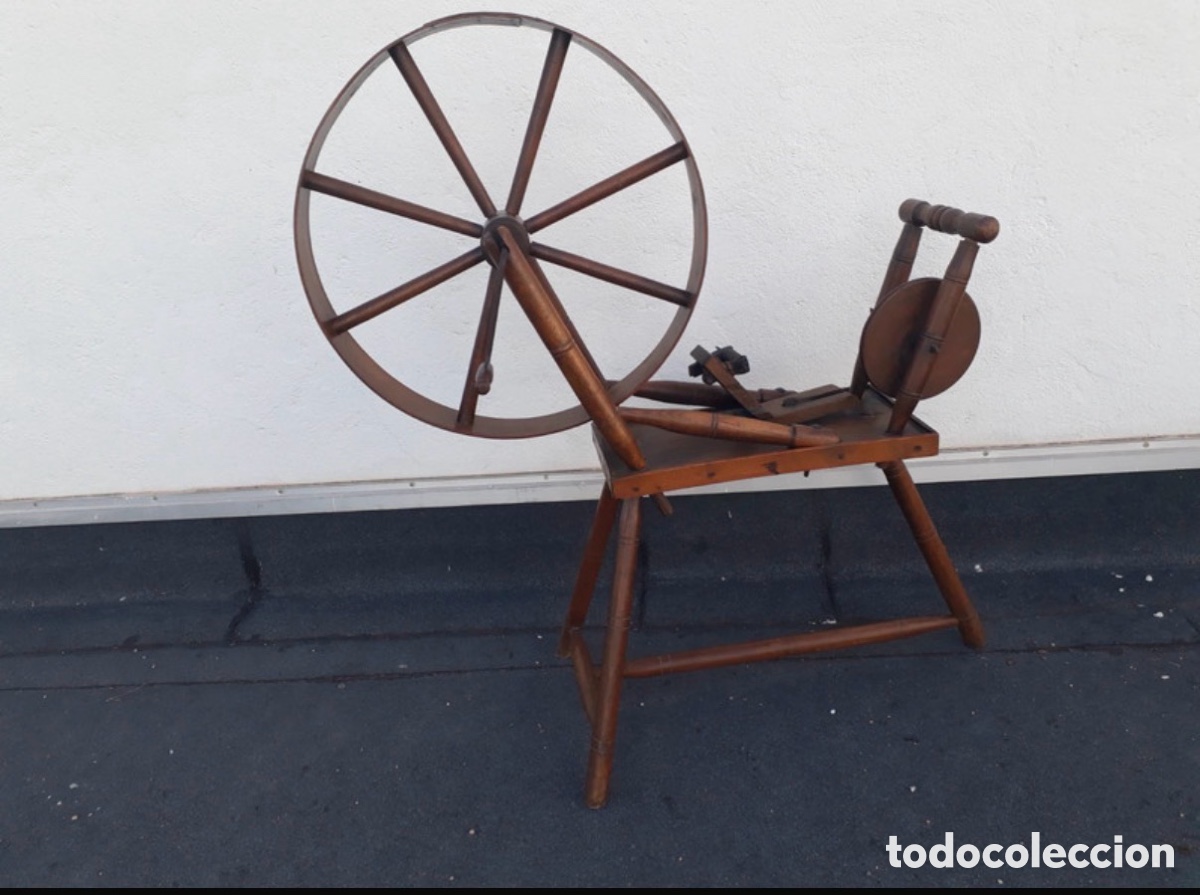 Antig&uuml;edades: Antigua rueca de madera S.XIX