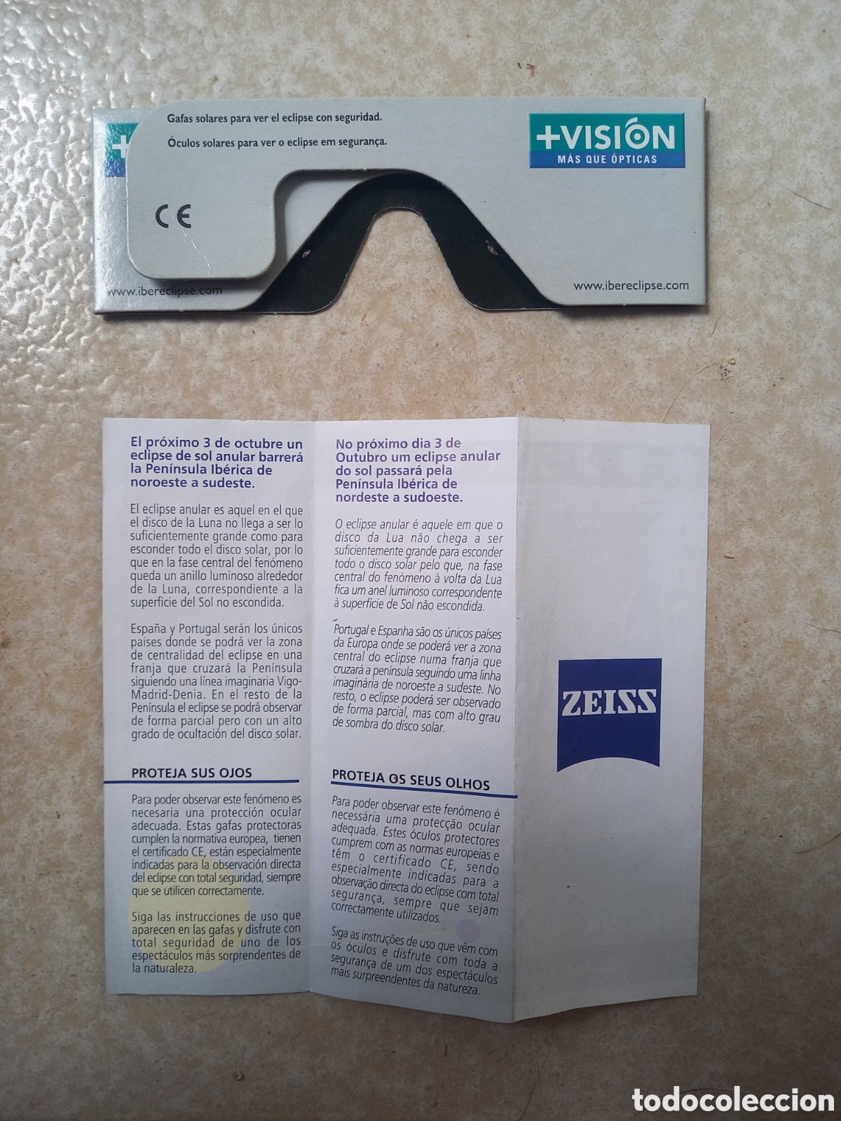 Antig&uuml;edades: GAFAS 2005 ECLIPSE ANULAR de 3/10/2005, ZEISS , +VISION opticas - Foto 2