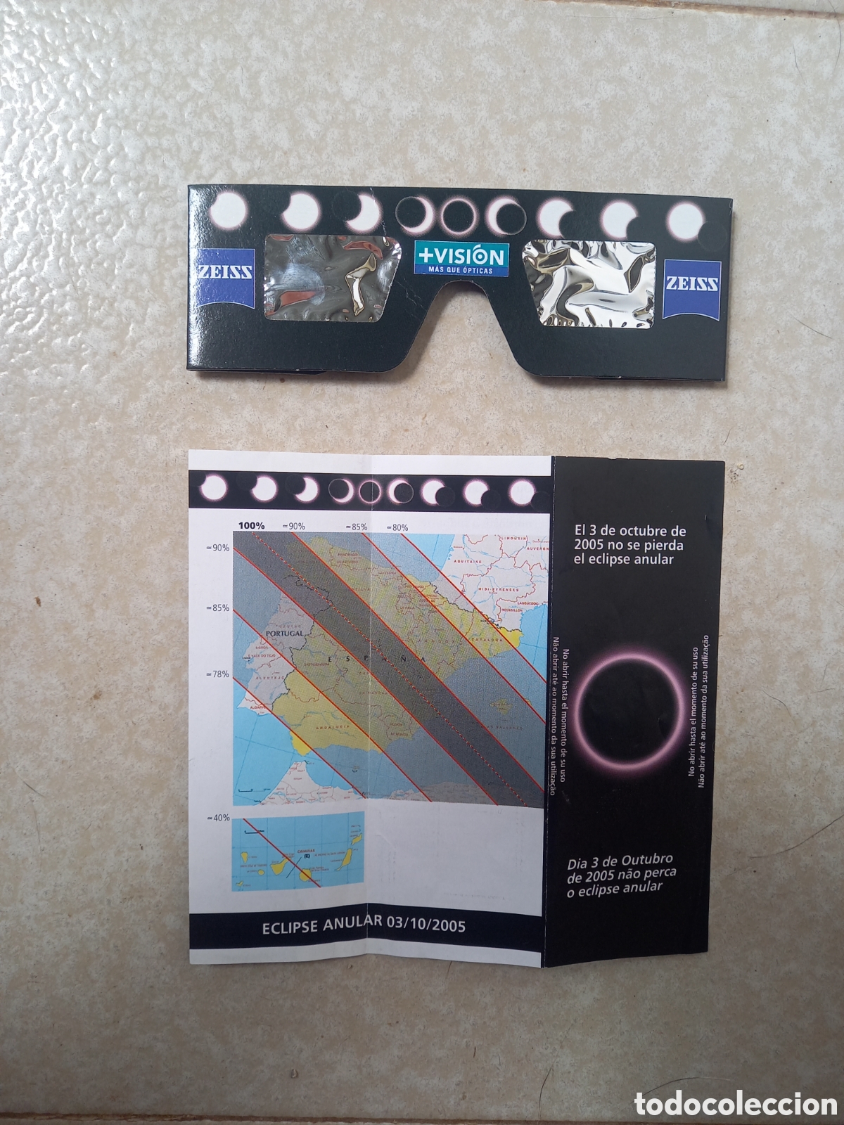 Antig&uuml;edades: GAFAS para ECLIPSE ANULAR de 3/10/2005, ZEISS , +VISION opticas