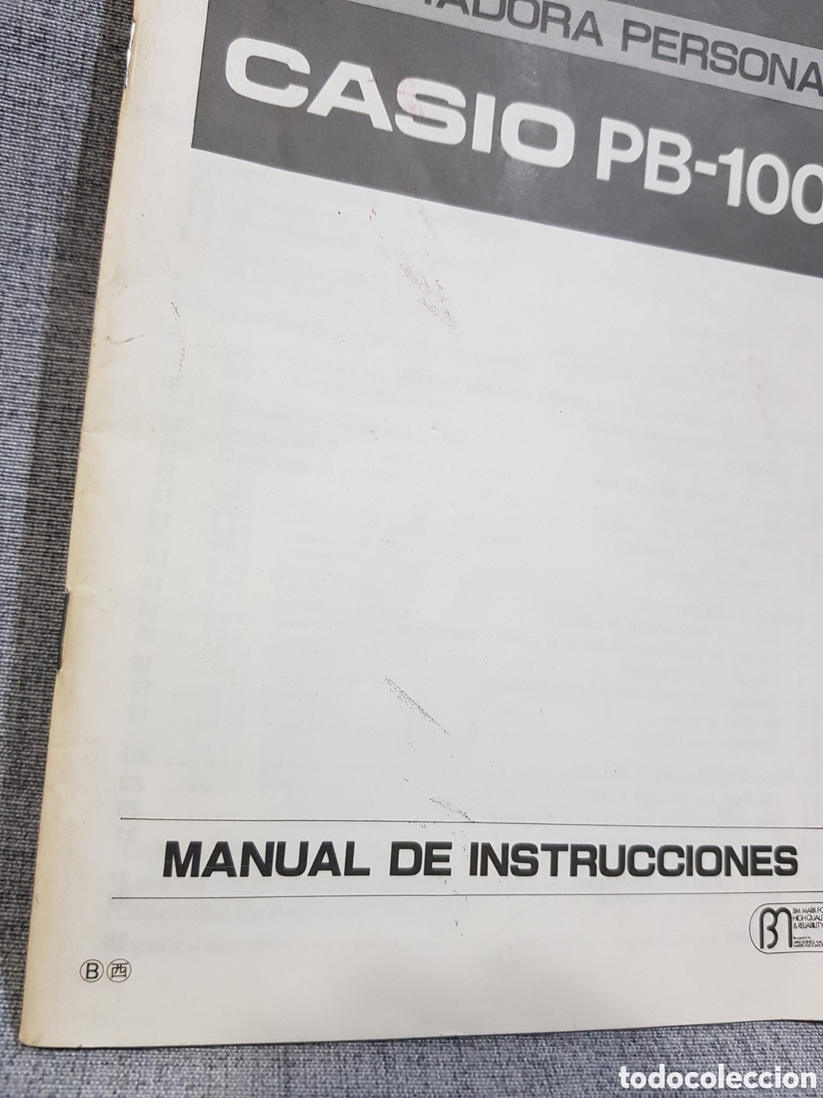 Antig&uuml;edades: CASIO PB-100 COMPUTADORA PERSONAL MANUAL DE INSTRUCCIONES - Foto 2