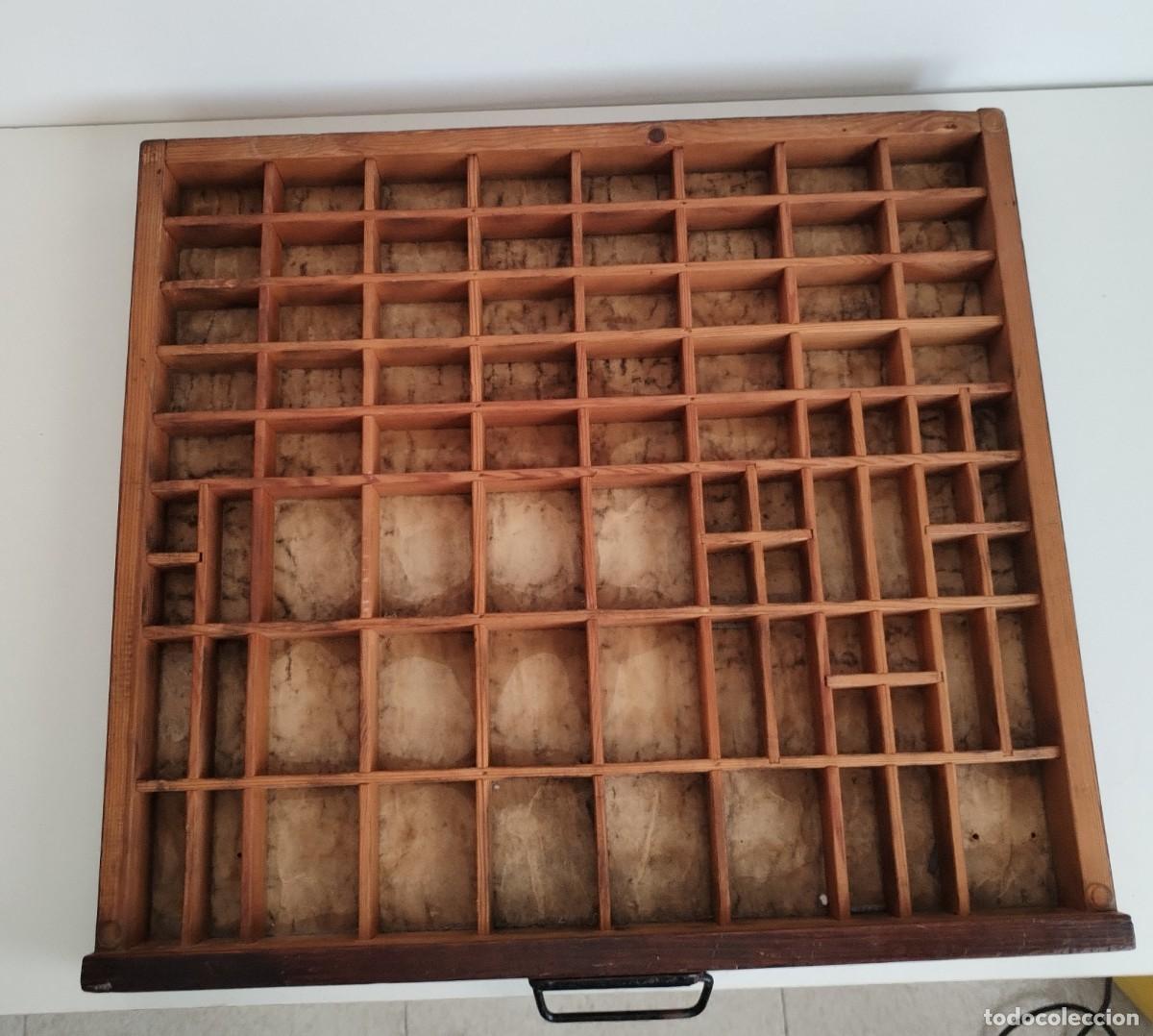 Antig&uuml;edades: CAJA DE MADERA PARA CHIVALETE - IMPRENTA