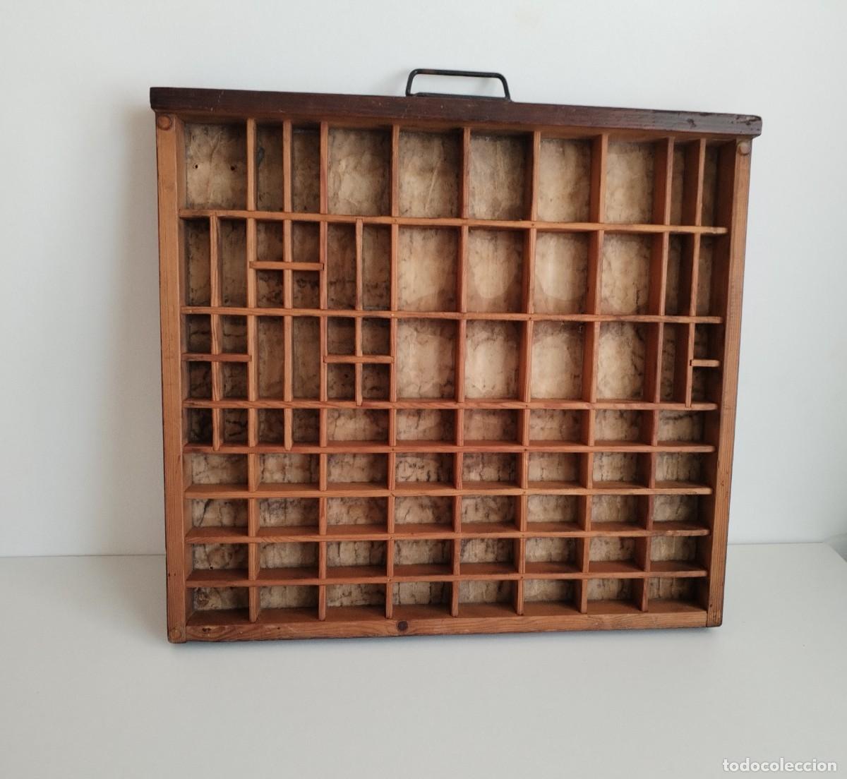 Antig&uuml;edades: CAJA DE MADERA PARA CHIVALETE - IMPRENTA - Foto 2