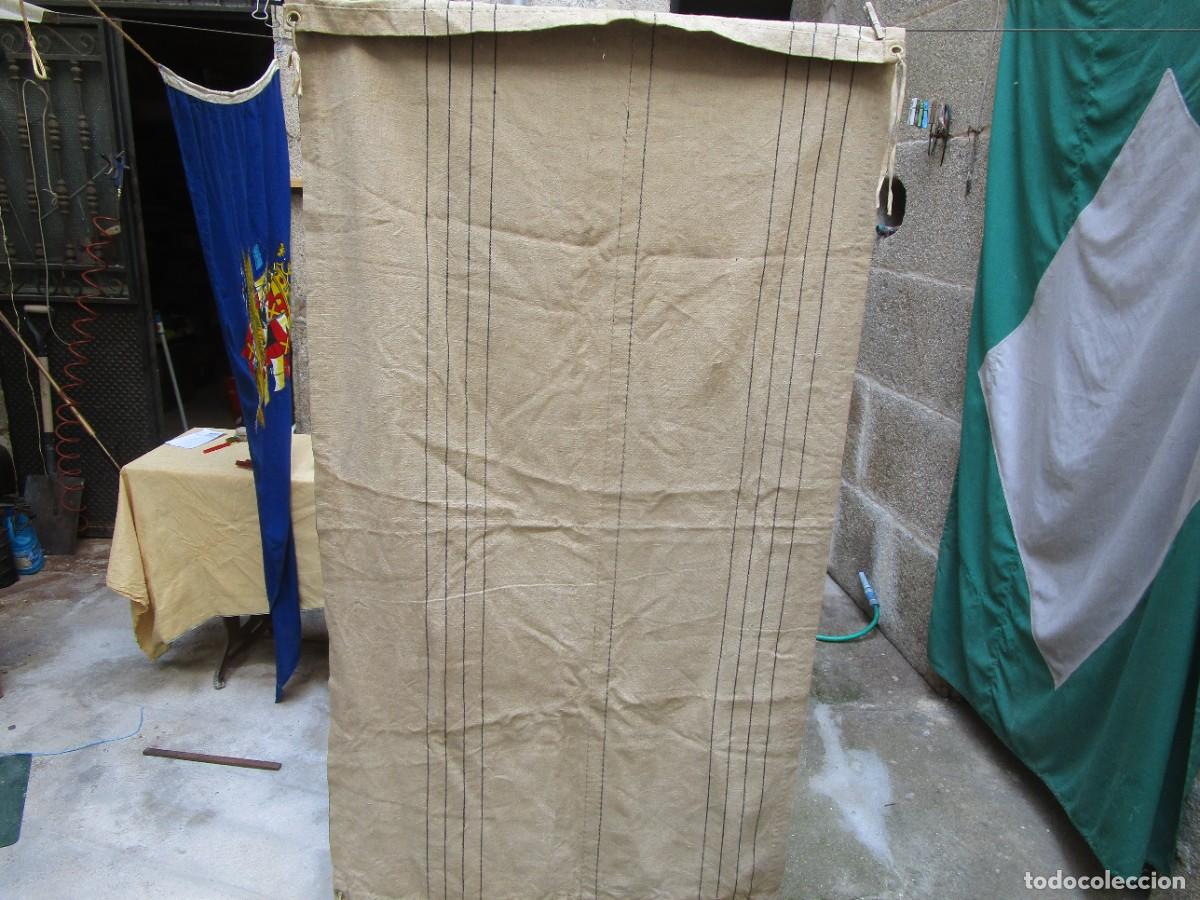 Antig&uuml;edades: ANTIGUA LONA O PARASOL PARA TOLDILLA Y CUBIERTA BUQUES - 98X180CM, 1.5KG, LIMPIA, 4 OREJETAS METAL.